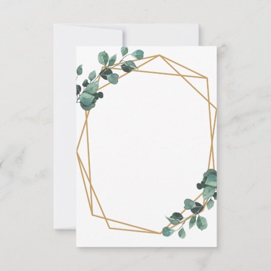 Elegant Greenery Script RSVP Invitation (裏面)