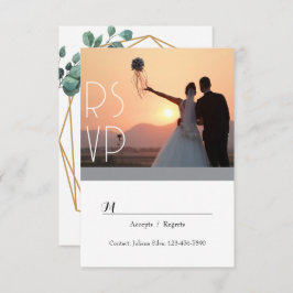 Elegant Greenery Script RSVP Invitation