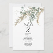 Elegant greenery table number seating chart cards (正面)