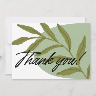 Elegant Greenery Thank You Card | Minimalist Botan サンキューカード