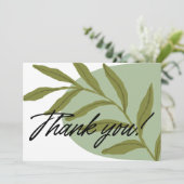 Elegant Greenery Thank You Card | Minimalist Botan サンキューカード (スタンド正面)