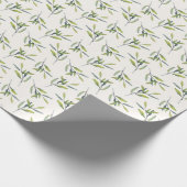 Elegant Greenery Watercolor Leaves et Branches ラッピングペーパー (角)