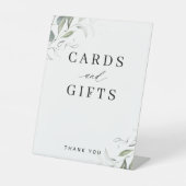 Elegant greenery wedding cards and gifts sign 台座サイン (正面)