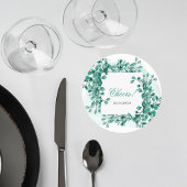 Elegant Greenery Wedding Coaster ラウンドペーパーコースター