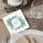 Elegant Greenery Wedding Cocktail Napkin スタンダードカクテルナプキン