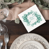 Elegant Greenery Wedding Cocktail Napkin スタンダードカクテルナプキン