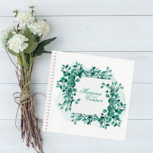 Elegant Greenery Wedding Guest Book ノートブック