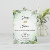 Elegant Greenery Wedding Invitation 招待状 (スタンド正面)