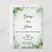 Elegant Greenery Wedding Invitation 招待状 (正面)