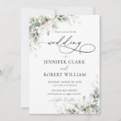 Elegant Greenery Wedding Invitation 招待状 (正面)