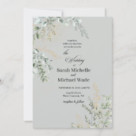 Elegant Greenery Wedding Invitation 招待状