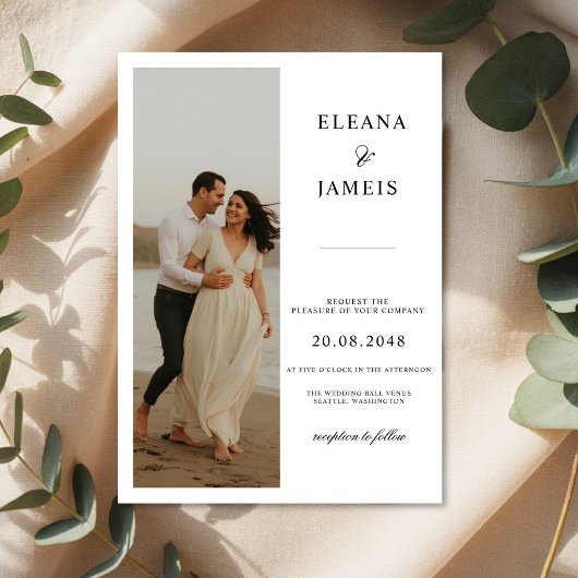 Elegant Greenery Wedding Invitation | Photo Back 招待状