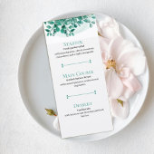 Elegant Greenery Wedding Menu Card メニュー