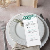 Elegant Greenery Wedding Menu Card メニュー
