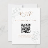 Elegant Greenery Wedding Scan Code RSVP (正面)