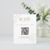Elegant Greenery Wedding Scan Code RSVP (スタンド正面)