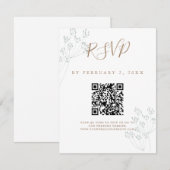 Elegant Greenery Wedding Scan Code RSVP (正面/裏面)