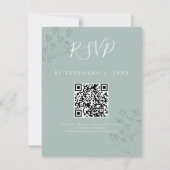 Elegant Greenery Wedding Scan Code RSVP (正面)