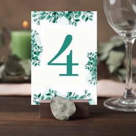 Elegant Greenery Wedding Table Number Card テーブルナンバー