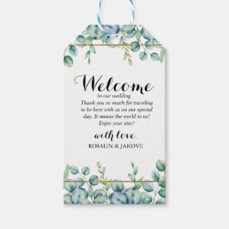 Elegant Greenery Wedding Welcome Gift Tags ギフトタグ