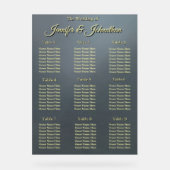 Elegant Grey Background Wedding Seating Chart アクリルサイン (正面)