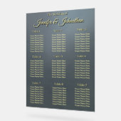 Elegant Grey Background Wedding Seating Chart アクリルサイン (傾斜)