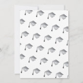 Elegant grey caps graduation ceremony invitation 招待状 (裏面)