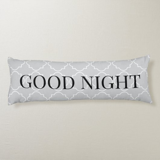 Elegant grey morrocan quatrefoil trellis ボディピロー (裏面)