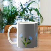 Elegant Grey Mug with Floral Design コーヒーマグカップ