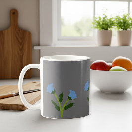 Elegant Grey Mug with Floral Design コーヒーマグカップ