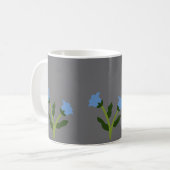 Elegant Grey Mug with Floral Design コーヒーマグカップ (正面左)