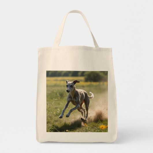 Elegant Greyhound Grocery Tote トートバッグ (正面)