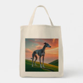 Elegant Greyhound Grocery Tote トートバッグ (裏面)