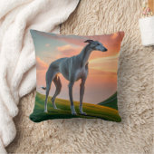 Elegant Greyhound Throw Pillow クッション (ブランケット)