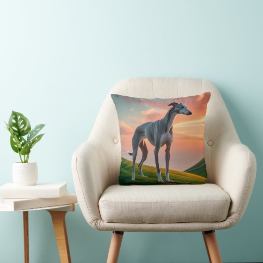 Elegant Greyhound Throw Pillow クッション (椅子)