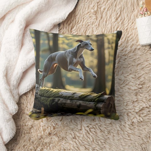 Elegant Greyhound Throw Pillow クッション (ブランケット)