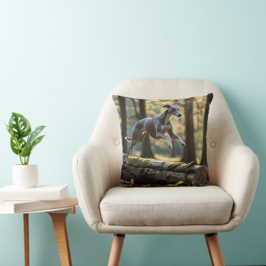 Elegant Greyhound Throw Pillow クッション (椅子)