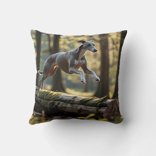 Elegant Greyhound Throw Pillow クッション (裏面)