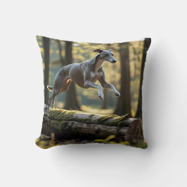 Elegant Greyhound Throw Pillow クッション