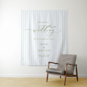 Elegant Greyish Blue Wedding Backdrop Tapestry タペストリー (インサイチュ)