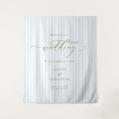 Elegant Greyish Blue Wedding Backdrop Tapestry タペストリー (正面)