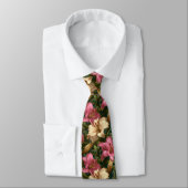 Elegant Groomsman Gift Lilies Floral ネクタイ (タイ)