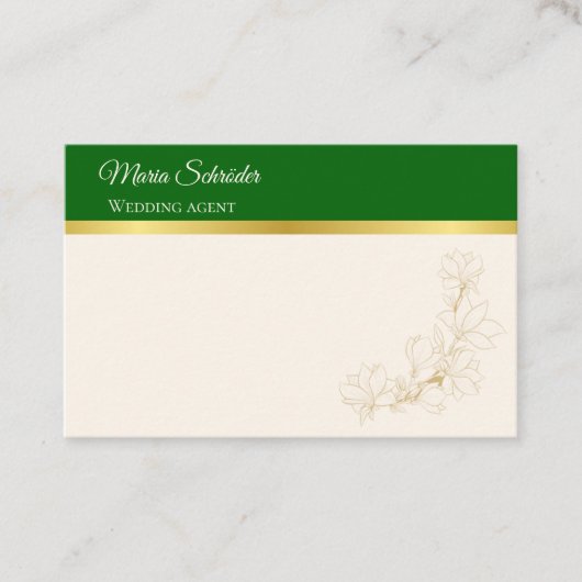 Elegant grün & gold 名刺 (正面)