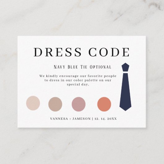 Elegant Guest dress code card, Canva attire  エンクロージャーカード (正面)
