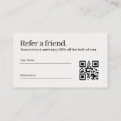 Elegant Hair Referral Photo Card Design 名刺 (裏面)