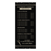 Elegant Hair Salon Black Price List ラックカード (正面)