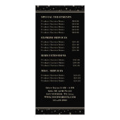 Elegant Hair Salon Black Price List ラックカード (裏面)