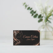 Elegant Hair Salon Business Card 名刺 (スタンド正面)