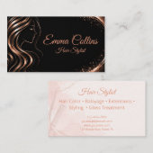 Elegant Hair Salon Business Card 名刺 (正面/裏面)