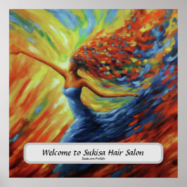  Elegant Hair Salon Custom Name Poster ポスター